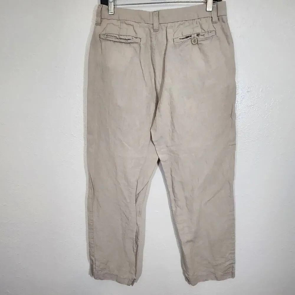 Banana Republic Linen Men 30x30 Pants Beige Chino Lightweight Resort Classic